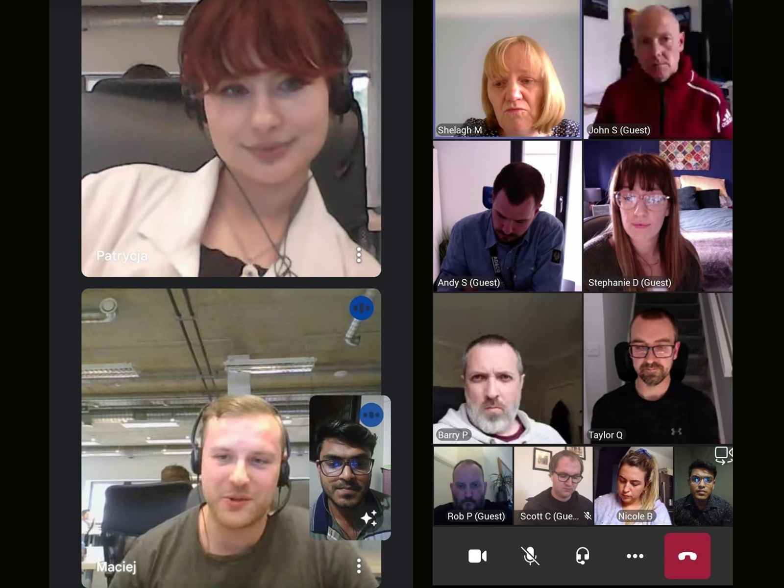 A twelve-person project call with a European team
